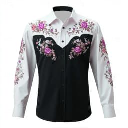 Men's 2025 Long Sleeve Shirt Floral Print Western Cowboy Shirt Autumn Streetwear Casual Comfort Polyester Slim Fit Shirts