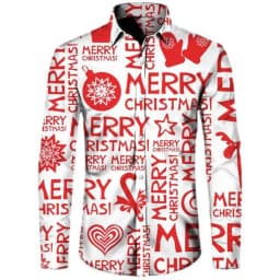 2025 Men's Fashion Retro Santa 3D Print Shirt Long Sleeve Y2K Style Vintage Christmas Party Wear Comfort Fit