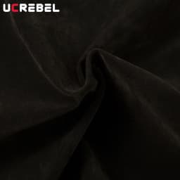 Retro Spliced Suede Jacket Mens Button Decoration Autumn Winter Retro Lapel Long Sleeve Loose Outerwear Man