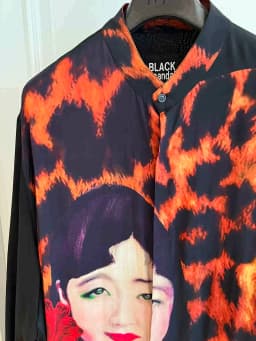 TOP-YAMAMOTO original design silk leopard print long shirt Paris fashion show silhouette long shirt