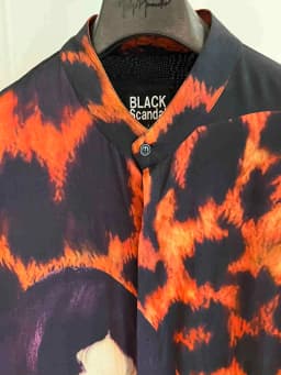 TOP-YAMAMOTO original design silk leopard print long shirt Paris fashion show silhouette long shirt