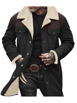 Warm Trech Men's Winter Trench Coat Windproof Fleece Lined EU Fit Street to Office Mans Wear