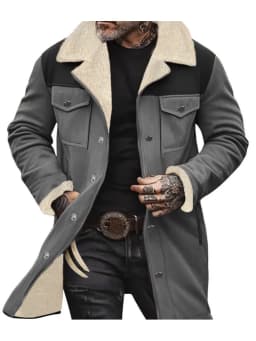 Warm Trech Men's Winter Trench Coat Windproof Fleece Lined EU Fit Street to Office Mans Wear
