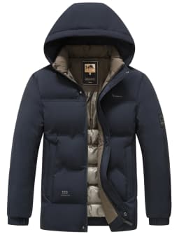 2026 Winter New Style Men's Detachable Hat Casual Business Cotton Jacket Warm Jacket Outdoor Clothing for Men