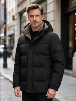 2026 Winter New Style Men's Detachable Hat Casual Business Cotton Jacket Warm Jacket Outdoor Clothing for Men
