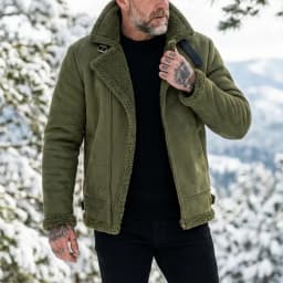 Men Winter Jacket Faux Suede Fleece Lined Warm Coat Zip Up Lightweight Thickened Outdoor Hunting Windproof Winter Man's Jackets