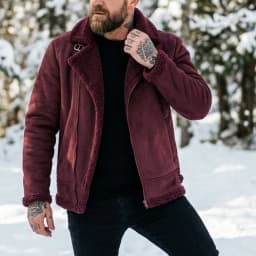 Men Winter Jacket Faux Suede Fleece Lined Warm Coat Zip Up Lightweight Thickened Outdoor Hunting Windproof Winter Man's Jackets