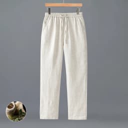 Linen 100%, Outdoor Sports Casual Retro Cycling Trend Beach Pants, Slim Fit, Fishing Style, Fashionable, Breathable Casual Pants