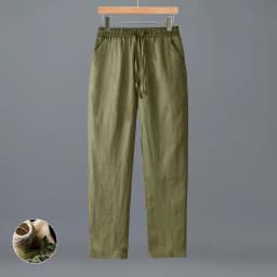 Linen 100%, Outdoor Sports Casual Retro Cycling Trend Beach Pants, Slim Fit, Fishing Style, Fashionable, Breathable Casual Pants