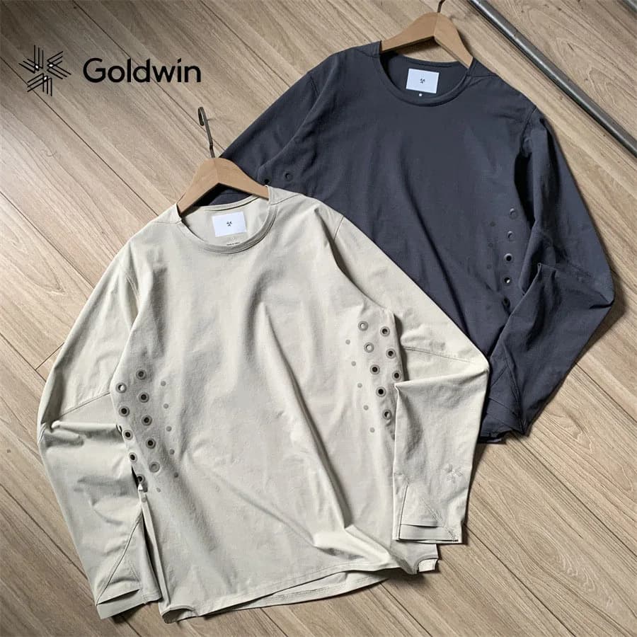 GOLDWIN 0 Series Mens Quick Dry Long Sleeve Shirt 3M Reflective Perforated Anti Odor Moisture Absorbent Hiking Outdoor Top