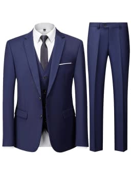 Men's Burgundy 2-Piece Suit Set (Blazer + Trousers Only, No Vest Included),Slim Fit Formal Business Wedding Party Jacket & Pants