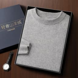 Fashion 100% Merino Wool Men's Sweater O-Neck Long Sleeve Pullover Spring Autumn Winter Basic Jumper Clothing Knitwear Tops