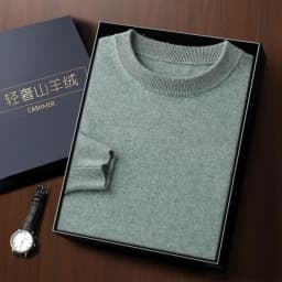 Fashion 100% Merino Wool Men's Sweater O-Neck Long Sleeve Pullover Spring Autumn Winter Basic Jumper Clothing Knitwear Tops