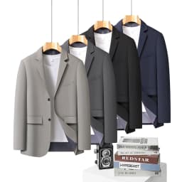 High-Quality Men's Fashionable Casual Versatile Business Suit Jacket Elastic Style Spring Autumn Trendy Outerwear
