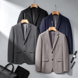 High-Quality Men's Fashionable Casual Versatile Business Suit Jacket Elastic Style Spring Autumn Trendy Outerwear