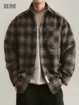 Autumn Winter Korean Fashion High Quality Plaid Shirts For Men Vintage Plus Size Men Clothing Streetwear Loose Long Sleeve Coat