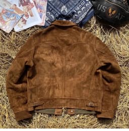 FNY Wholesales.Classic Vintage western leather jacket.Luxury Suede horsehide coat.Retro Short Causal real leather cloth.