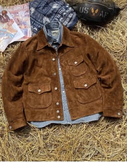 FNY Wholesales.Classic Vintage western leather jacket.Luxury Suede horsehide coat.Retro Short Causal real leather cloth.