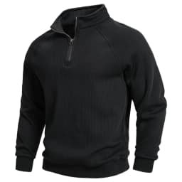 AIOPESIN Men's Winter Thermal Cotton Zipper Sweater Slim Fit Soft Shell Pullover Sweatshirt Luxury Underlayer Top