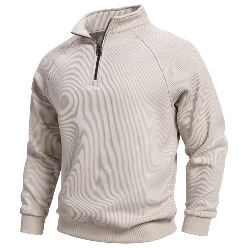 AIOPESIN Men's Winter Thermal Cotton Zipper Sweater Slim Fit Soft Shell Pullover Sweatshirt Luxury Underlayer Top