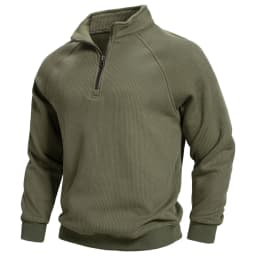 AIOPESIN Men's Winter Thermal Cotton Zipper Sweater Slim Fit Soft Shell Pullover Sweatshirt Luxury Underlayer Top