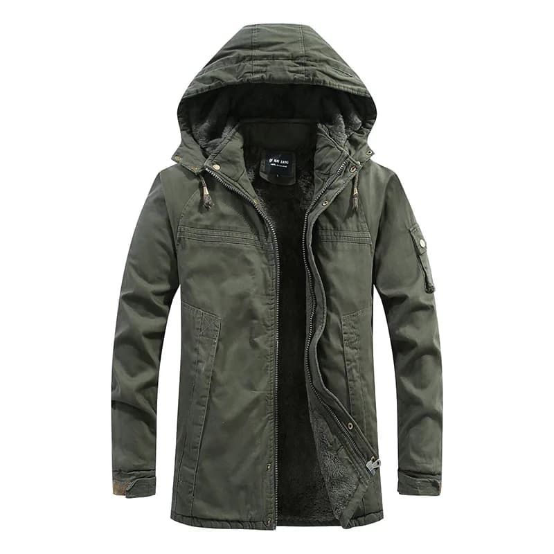 New Winter Men Hooded Long Jackets Fleece Warm Parkas Winter Jackets Good Quality Male Outdoors Casual Winter Coats Size 4XL
