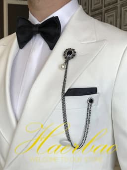 Ivory Men Wedding Tuxedos Suit Blazer Double Breasted Groom Suits For Men 2 Piece Party Best Man Jacket Pant Custom Made