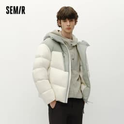 Semir Men Down Jacket Lightweight Build 90 Percent Down Fill Hooded Design Loose Fit Outdoor Style 2026 Winter Cold Weather