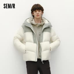 Semir Men Down Jacket Lightweight Build 90 Percent Down Fill Hooded Design Loose Fit Outdoor Style 2026 Winter Cold Weather