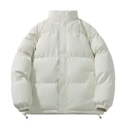 Men Stand Collar Puffer Jacket Loose Warm Zip Up Thick Winter Coat Outerwear For Autumn Winter