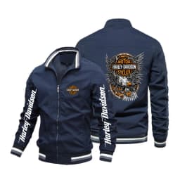 New Harley Davidson Spring Autumn Man Printing Motorcycle Jacket Outdoor Sports Lady Fashion Zipper Coat Trend Leisure Jacket