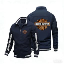 New Harley Davidson Spring Autumn Man Printing Motorcycle Jacket Outdoor Sports Lady Fashion Zipper Coat Trend Leisure Jacket