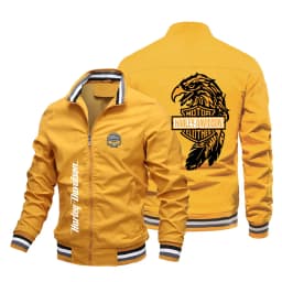 New Harley Davidson Spring Autumn Man Printing Motorcycle Jacket Outdoor Sports Lady Fashion Zipper Coat Trend Leisure Jacket