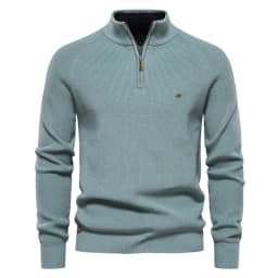 AIOPESON Mens Autumn Winter Cotton Quarter Zipper Sweater Fashion Casual Social Brand Quality Knitted Sweater for Men