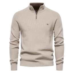 AIOPESON Mens Autumn Winter Cotton Quarter Zipper Sweater Fashion Casual Social Brand Quality Knitted Sweater for Men