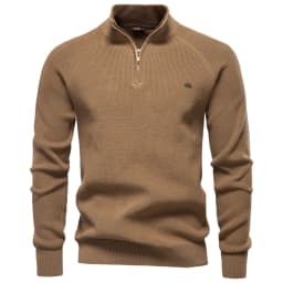 AIOPESON Mens Autumn Winter Cotton Quarter Zipper Sweater Fashion Casual Social Brand Quality Knitted Sweater for Men