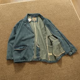 Lapel style workwear retro Fengshui washing old denim jacket top men's pure cotton woven casual single jacket trendy
