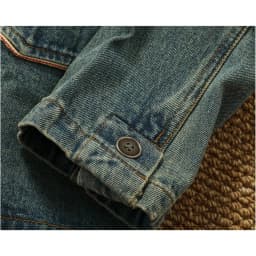 Lapel style workwear retro Fengshui washing old denim jacket top men's pure cotton woven casual single jacket trendy