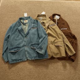 Lapel style workwear retro Fengshui washing old denim jacket top men's pure cotton woven casual single jacket trendy