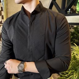 2023 Autumn Banquet Gentleman Dress French Collar Shirt Men's Long Sleeve Casual Business Organ Pleated Shirt Men Clothing