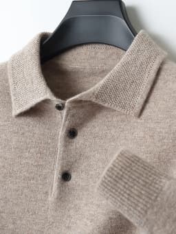 Fashion Autumn Winter New Cashmere Sweater Men's 100% Merino Wool Pullover Casual Loose POLO Knitted Bottom Shirt Jacket Shirt