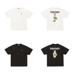 2026 New HUMAN MADE Back cartoon Printed T-Shirt Japanese Bamboo Cotton Unisex Retro Round Neck Short Sleeved Shirt