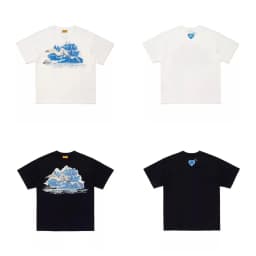 2026 New HUMAN MADE Back cartoon Printed T-Shirt Japanese Bamboo Cotton Unisex Retro Round Neck Short Sleeved Shirt