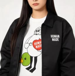 2026 New HUMAN MADE Back cartoon Printed T-Shirt Japanese Bamboo Cotton Unisex Retro Round Neck Short Sleeved Shirt