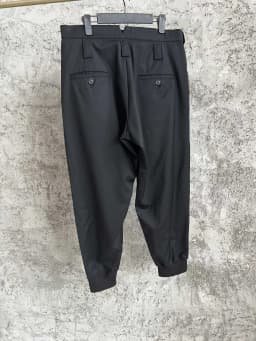 TOP-YAMAMOTO large flip pocket casual pants, the same style as the casual show, with a wool waist strap and a slim fit