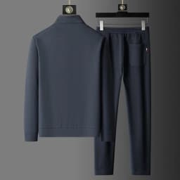 Spring and Autumn New Sportswear Suit Men's Casual Breathable High-end Jacket Trousers Stand-up Collar Zipper Open Mens Clothes