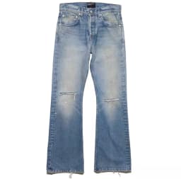 ER/D 25SS Washed old knife cut damaged mud dyed slightly loose jeans