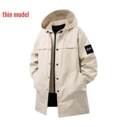 Big Size 9XL Men's Long Trench Coat Hood Fleece Thick Windbreaker Male Autumn Winter Lightweight Plus Large Oversize Hat Zipper