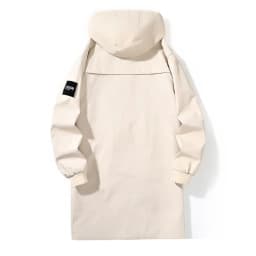 Big Size 9XL Men's Long Trench Coat Hood Fleece Thick Windbreaker Male Autumn Winter Lightweight Plus Large Oversize Hat Zipper