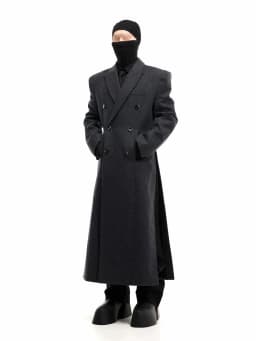 Mauroicardi Autumn Winter Long Warm Thick Fitted Black Wool Blends Coat Men Shoulder Pads Elegant Luxury Woolen Overcoat 2025